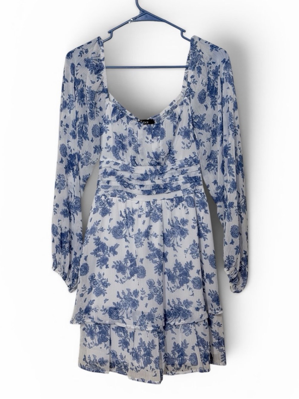 Trixxi Blue and White Floral Blouse